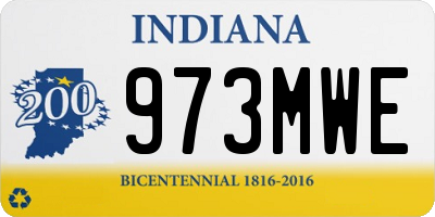 IN license plate 973MWE