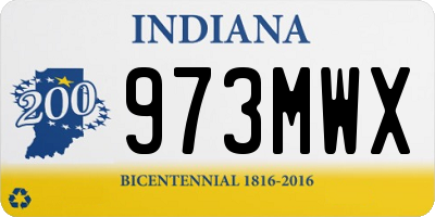 IN license plate 973MWX