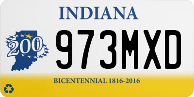IN license plate 973MXD