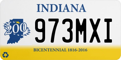IN license plate 973MXI