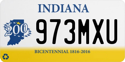 IN license plate 973MXU