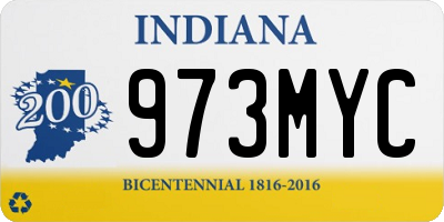 IN license plate 973MYC