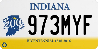 IN license plate 973MYF