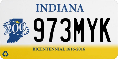 IN license plate 973MYK