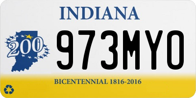 IN license plate 973MYO