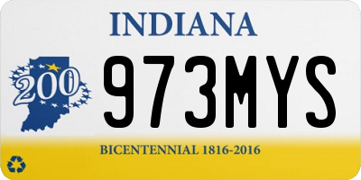 IN license plate 973MYS