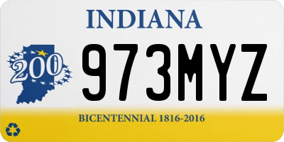 IN license plate 973MYZ