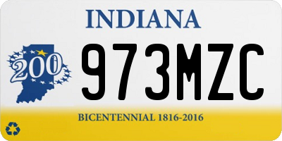 IN license plate 973MZC