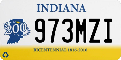 IN license plate 973MZI