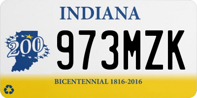 IN license plate 973MZK