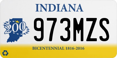 IN license plate 973MZS