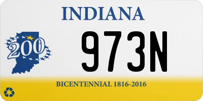 IN license plate 973N