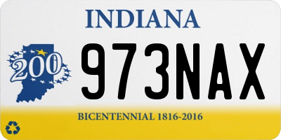 IN license plate 973NAX
