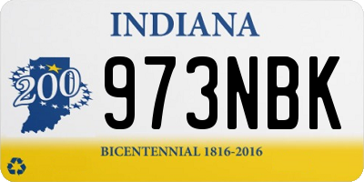 IN license plate 973NBK