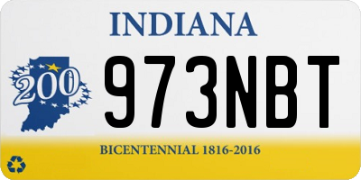 IN license plate 973NBT