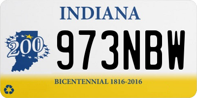 IN license plate 973NBW