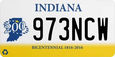 IN license plate 973NCW