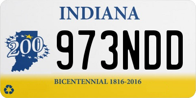 IN license plate 973NDD