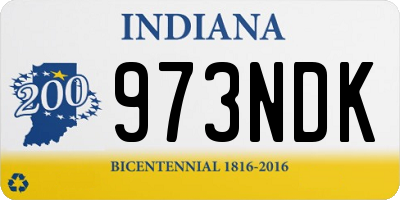 IN license plate 973NDK