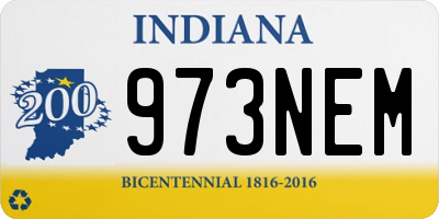 IN license plate 973NEM