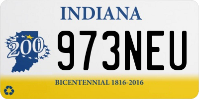IN license plate 973NEU