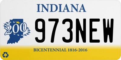 IN license plate 973NEW