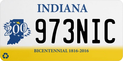 IN license plate 973NIC