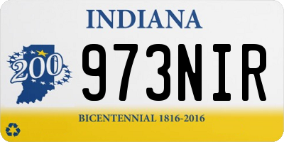 IN license plate 973NIR