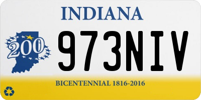 IN license plate 973NIV