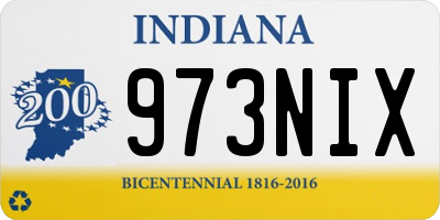 IN license plate 973NIX