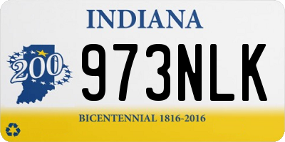 IN license plate 973NLK