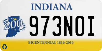 IN license plate 973NOI