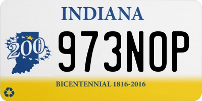 IN license plate 973NOP