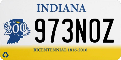 IN license plate 973NOZ