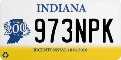 IN license plate 973NPK