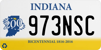 IN license plate 973NSC