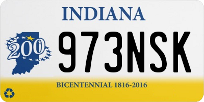 IN license plate 973NSK