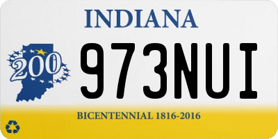 IN license plate 973NUI