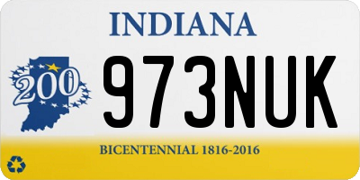 IN license plate 973NUK