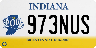 IN license plate 973NUS