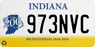 IN license plate 973NVC