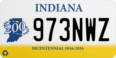 IN license plate 973NWZ