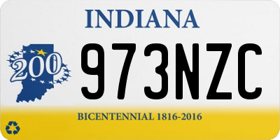 IN license plate 973NZC