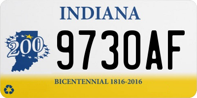 IN license plate 973OAF
