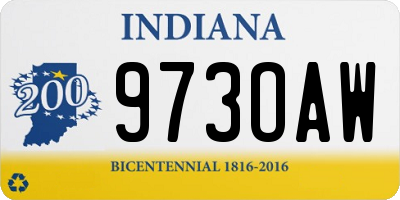 IN license plate 973OAW