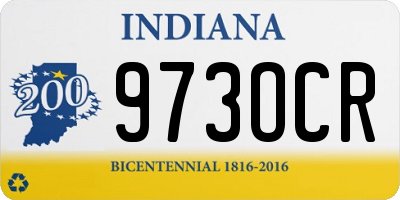 IN license plate 973OCR