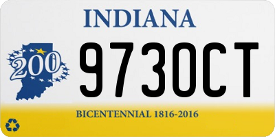 IN license plate 973OCT
