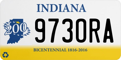 IN license plate 973ORA