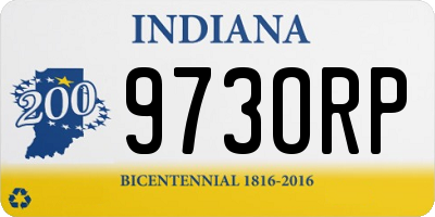 IN license plate 973ORP