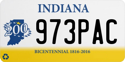 IN license plate 973PAC